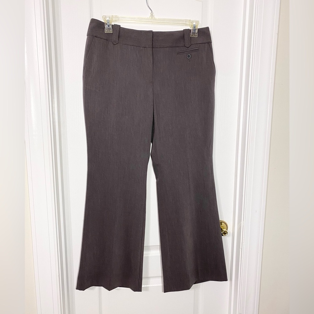 LOFT Ann Flare Leg High Waist Trousers Gray Size 12